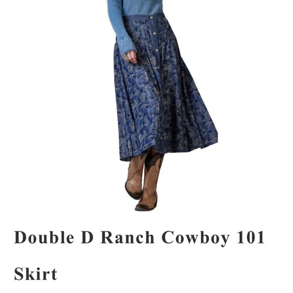 NWOT Double D Ranch Cowboy 101 Skirt - Picture 1 of 2
